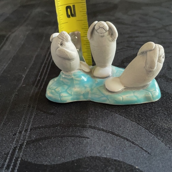Handmade signed Hear No Evil, See N Evil, Speak No Evil ceramic walrus, sea lion - Picture 10 of 10